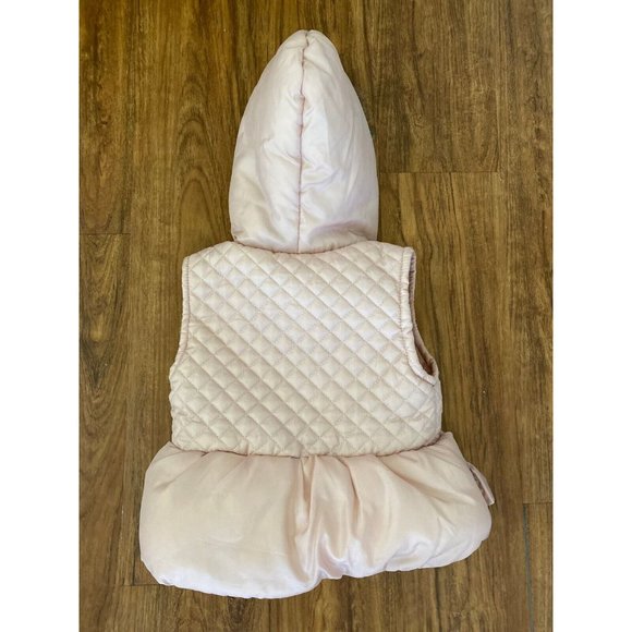Little Lass Light Pink Puffer Vest Girls 2T Faux Fur Trimmed Hoodie Full Zip EUC - Picture 15 of 16